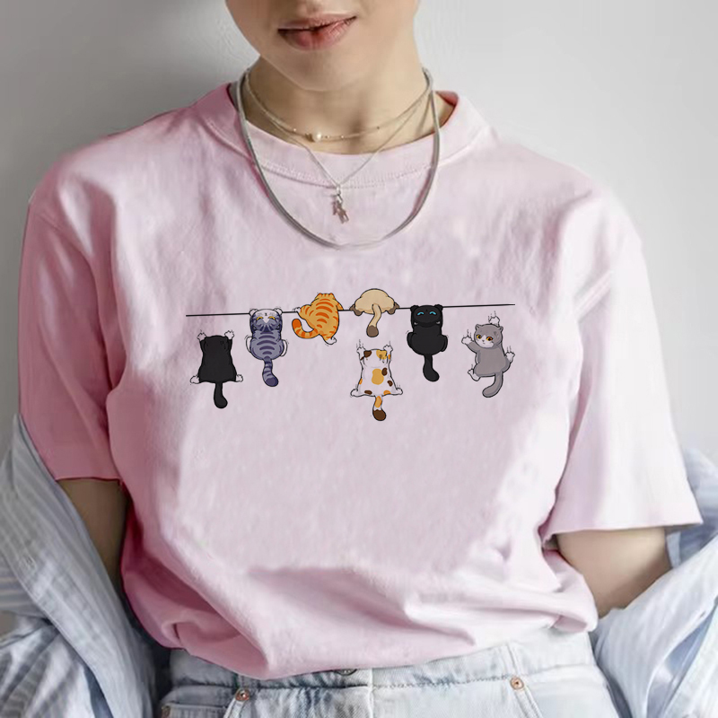 Summer Loving Clothing - Забавная женская летняя футболка с кошачьим