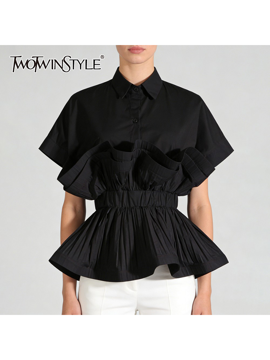 Summer Clothing Trends For Women - Модная женская рубашка TWOTWINSTYLE с рюшами