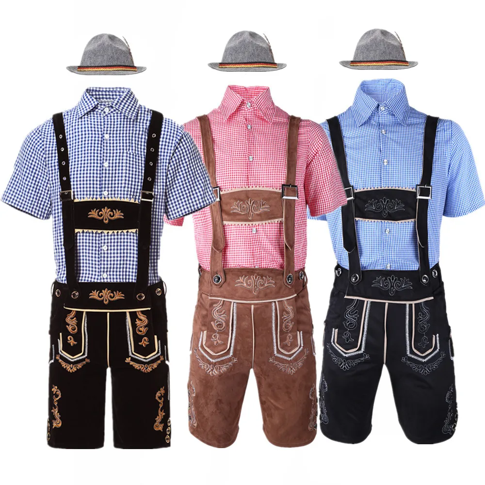 Summer Vacation Clothing Men - Мужской немецкий костюм Октоберфест Ледерхозен с