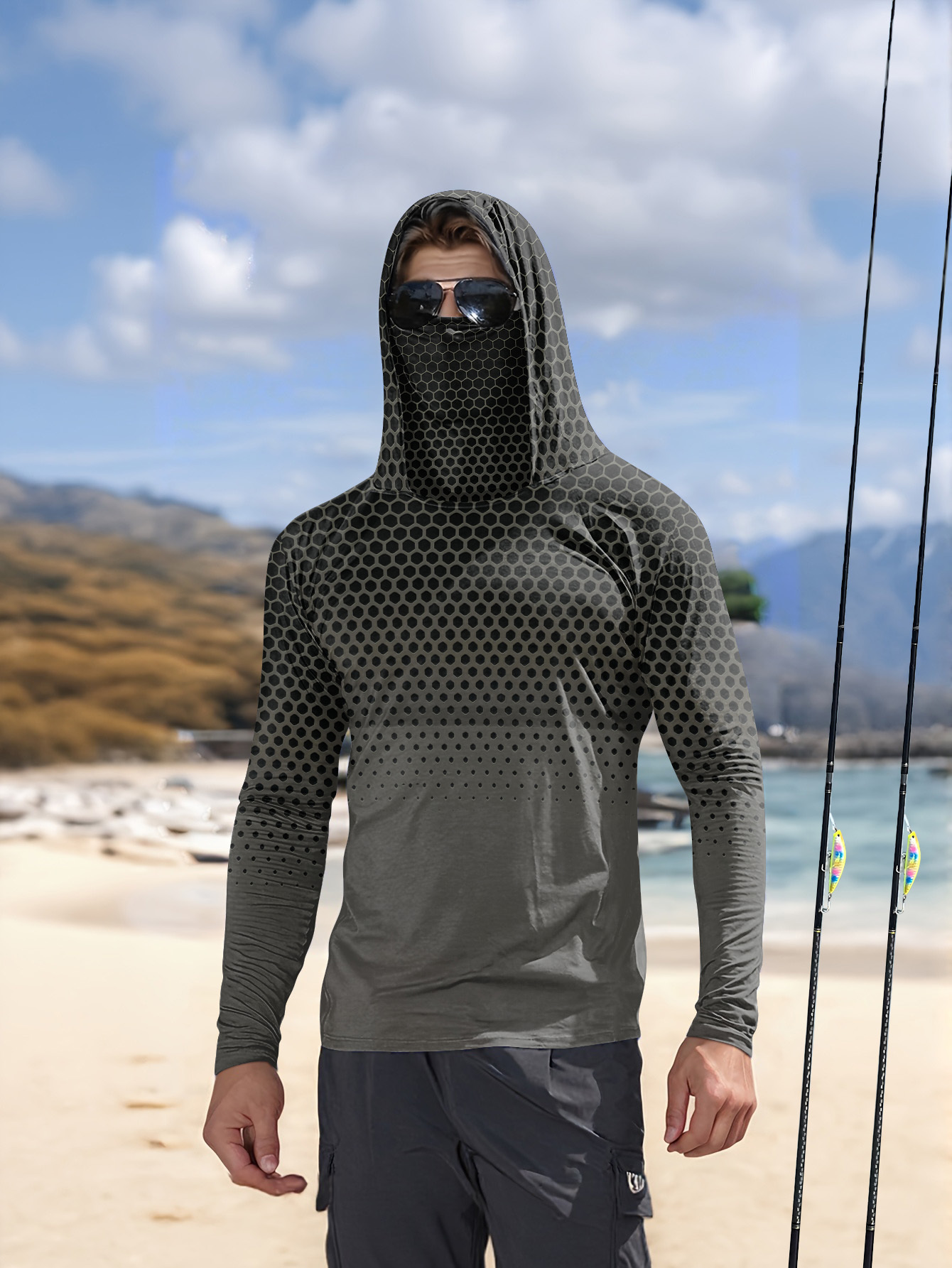 Summer Clothing Line - Мужская летняя рыбацкая толстовка с капюшоном
