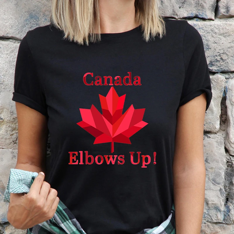 Summer Clothing Women Canada - Женская футболка Elbows Up Canada, забавные
