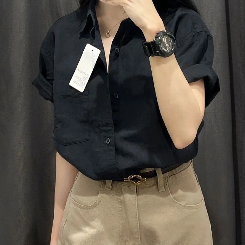 Summer Clothing Trends For Women - Новая летняя женская блузка-поло с коротким