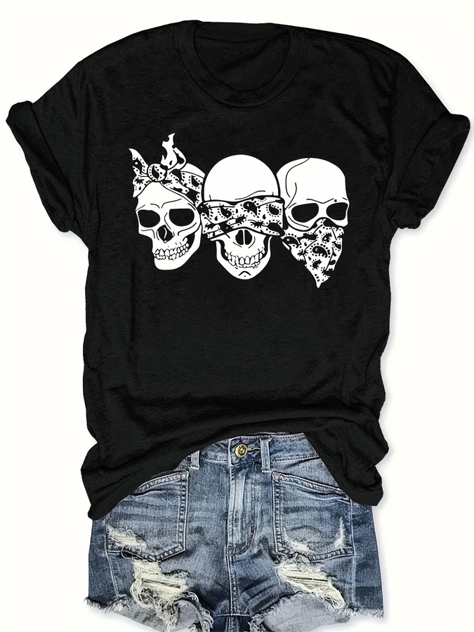 Summer Loving Clothing - Футболка с рисунком Happy Cartoon Skull,
