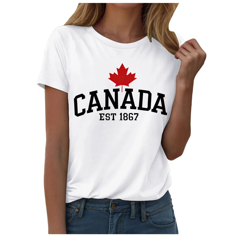 Футболка с изображением флага  – обзор и цена Summer Clothing Women Canada