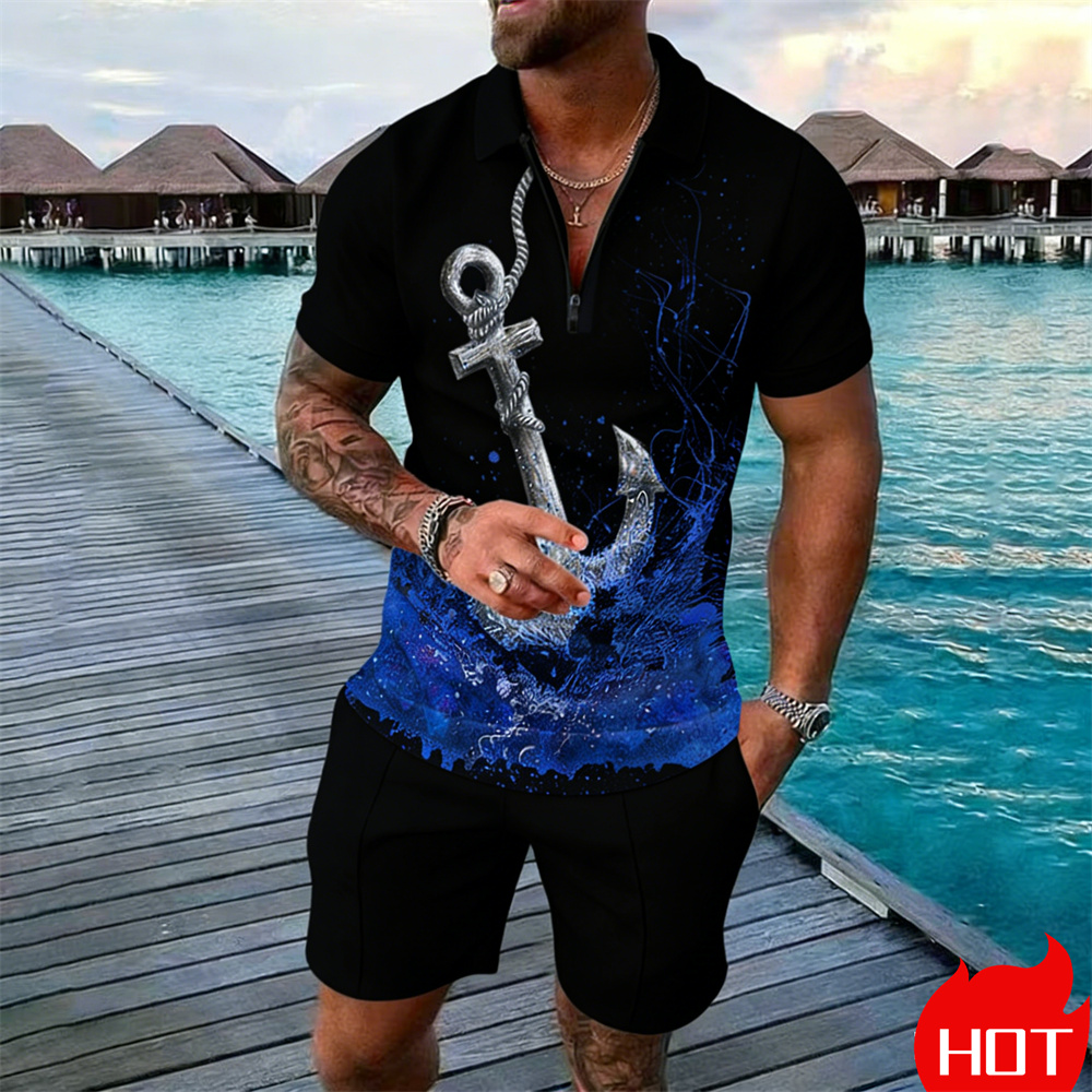 Летний мужской комплект поло с – обзор и цена Summer Vacation Clothing Men